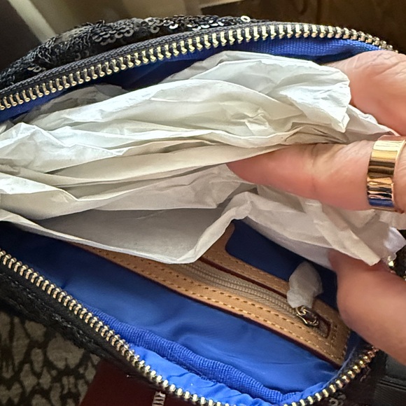 MZ Wallace Black Sequin Madison Crossbody Belt  Bag - Picture 4 of 4